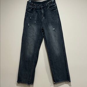 Distressed Black Denim Jeans